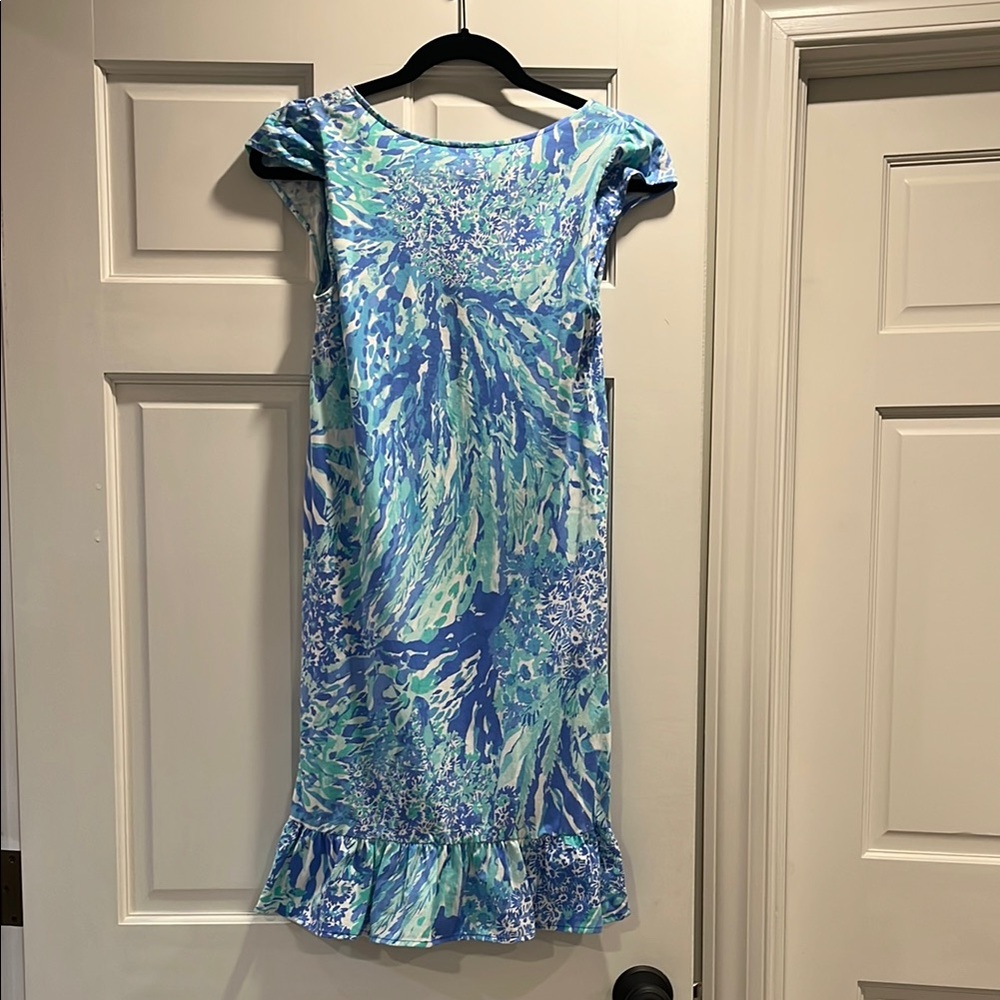 Vibrant Blue and Green Midi Dress